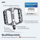 AARON Rock MTB Pedale - Grau mit großer Plattform, austauschbaren Pins und langlebigen Industriekugellagern aus Aluminium.