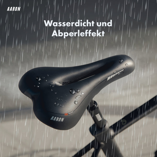 AARON Trekking Fahrradsattel wasserdicht mit Gel-Polsterung für MTB, City und Trekking, Damen und Herren.
