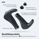 AARON Horn - Ergonomische Fahrradgriffe schwarz mit Lenkerzusatzgriff, Schraubgriffen und Lenkerendkappen, 138 mm lang.