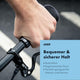 AARON Ergonomic Fahrradgriffe - mit Gel-Dämpfung - Schwarz am Lenker montiert für sicheren und komfortablen Halt beim Radfahren.