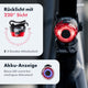 AARON LUX Fahrradlicht Set mit StVZO zugelassenem Rücklicht, 220° Sicht und Akku-Anzeige für sichere Fahrradbeleuchtung.