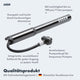 AARON Pocket One - Mini Fahrrad Pumpe - Schwarz mit ausziehbarem Schlauch und Pumpenkopf für bis zu 7 Bar Druck.