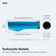 AARON Fit Fahrradgriffe Blau mit ergonomischer Form, 124 mm Griff Länge, Anti-Rutsch, Aluminium und Gummi Material.