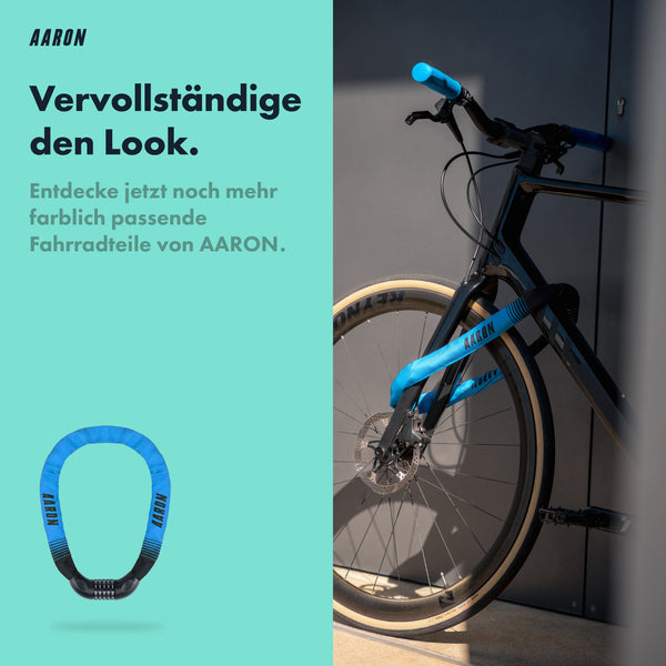 AARON Fit Fahrradgriffe - Ergonomisch - Blau am Fahrradlenker montiert für komfortablen festen Halt und Antirutschfunktion