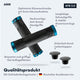AARON MTB Fahrradgriffe - Blau mit rutschfesten Gel-Handgriffen, Aluminiumringen und Klemmverschluss für sicheren Halt