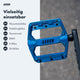 AARON Rock MTB Pedale - Blau aus Aluminium mit rutschfester Plattform und austauschbaren Pins für vielseitigen Einsatz