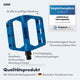 AARON Rock MTB Pedale - Blau mit großer Plattform, 10 Pins und leichtgängigen Industriekugellagern für Mountainbikes.
