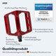 AARON Rock MTB Pedale - Rot mit großer Plattform, 10 Pins, Aluminium und langlebigen Industrielagern für besten Grip beim Mountainbiken.