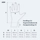AARON Gloves Fahrradhandschuhe - Größentabelle mit Handlänge, Fingerknöchelbreite und Handgelenkslänge für alle Größen.
