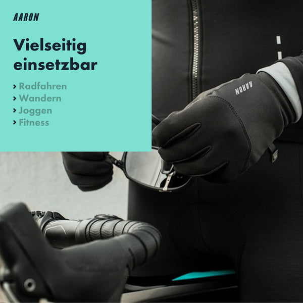 AARON Gloves Fahrradhandschuhe - rutschfest und touchscreen-fähig, ideal zum Radfahren, Wandern und Joggen.