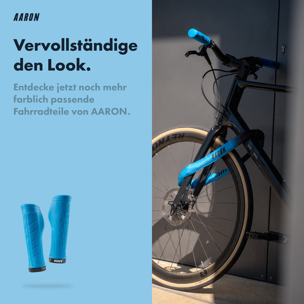 AARON Lock One Fahrradschloss mit Zahlencode - Blau sichert Fahrrad mit stabilem Stahlkettenschloss und Nylonhülle.