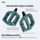 AARON Sport One + Commuter 2.0 + Dirt Bundle Infografik zu ultraleichten Nylonpedalen mit abgedichteten Industriekugellagern