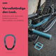 AARON Dirt Pedale - Blau - B-WARE am Mountainbike neben einem blauen Fahrradschloss