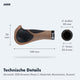 AARON Ergonomic Kork Fahrradgriffe - Mit Gel-Dämpfung als Maßgrafik mit 140 mm Länge 70 mm Höhe 30 mm außen und 22,4 mm innen