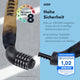 AARON Lock One Fahrradschloss mit Zahlencode beige, 5-stellige Kombination, hohe Sicherheit, Stahl- und Nylonmaterial, 100 cm lang.
