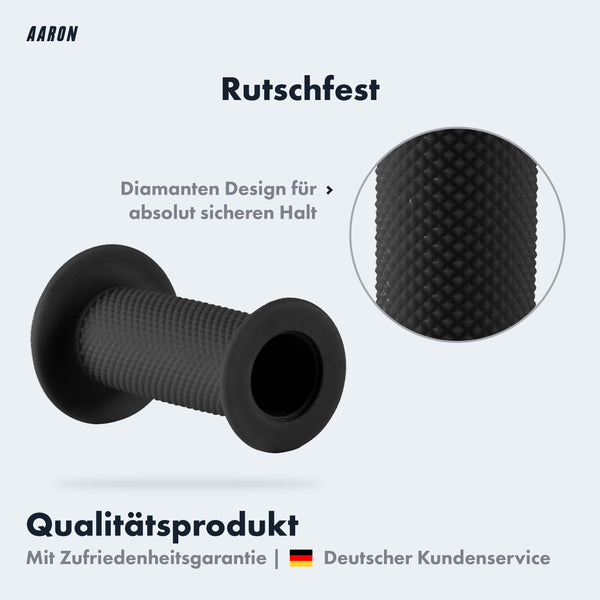 AARON KIDO Fahrradgriff für Kinder - Schwarz mit rutschfestem Diamanten Design für sicheren Halt und prallschutz.