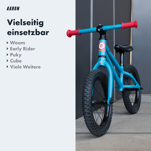 AARON KIDO Fahrradgriff für Kinder - Rot mit Prallschutz und rutschfester Diamantstruktur für sichere Kinderfahrten