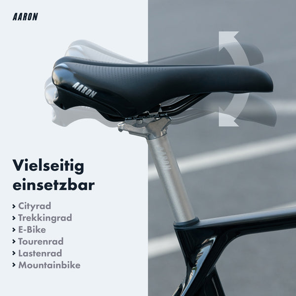AARON Post Sattelstütze - 27,2, 30,9 oder 31,6 mm - 350mm Länge, langlebig und vielseitig für Citybike und Mountainbike.