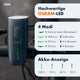 AARON LUX Pro Fahrradlicht Set mit OSRAM-LED, 4 Leuchtmodi und Akkuanzeige, StVZO zugelassen für sichere Fahrt.