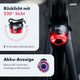 AARON LUX Pro Fahrradlicht Set mit StVZO zugelassenem Rücklicht und Akkuanzeige für erhöhte Sicherheit im Straßenverkehr.