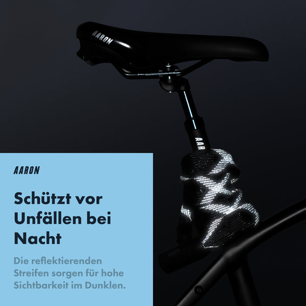 AARON Cobra Fahrradschloss mit Schlüssel, 105cm mit reflektierenden Streifen für hohe Sichtbarkeit bei Nacht.