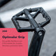 AARON Dirt 2.0 MTB Fahrradpedale - Schwarz mit rutschfesten Pins für optimalen Grip und sichere Mountainbike-Fahrten.