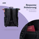 AARON Rolltop 2.0 Rucksack für Damen und Herren mit Blumenmuster, gepolsterte Rückenpartie und verstecktem Fach.