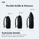 AARON Rolltop 2.0 Rucksack für Damen und Herren - Schwarz als Größenvergleich mit 18 22 und 26 Litern Volumen