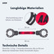 AARON Bolt Handschellenschloss für E-Scooter in Rot mit Kratzschutz und robustem Stahl- und Nylonmaterial.