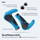 AARON Horn Fahrradgriffe Blau mit Gel-Dämpfung, ergonomisch, rutschfest und mit Aluminiumringen für sicheren Halt am Lenker.