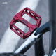 AARON Rock MTB Pedale - Rot mit stabilem Aluminiumgehäuse und griffigen Pins für sicheren Halt beim Mountainbiken