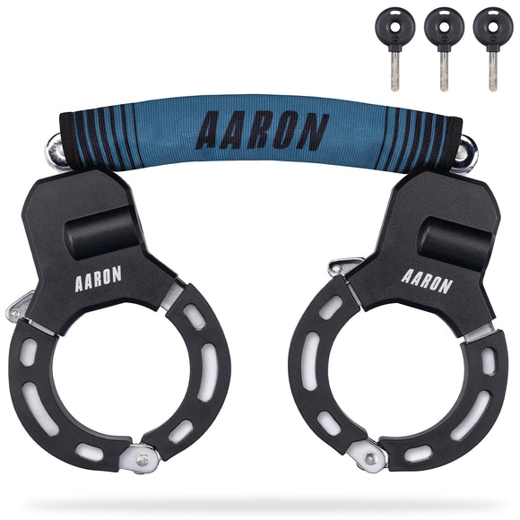 AARON Bolt Handschellenschloss für E-Scooter in Graublau mit robustem, diebstahlsicherem Design und drei Wendeschlüsseln.