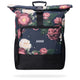 AARON Rolltop 2.0 Rucksack für Damen und Herren - Blumenmuster mit Frontreißverschluss und verstellbarem Verschlussriemen