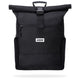 AARON Rolltop 2.0 Rucksack für Damen und Herren - Schwarz mit Rollverschluss und Fronttasche