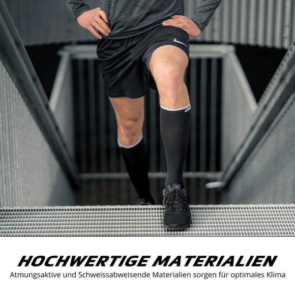 ONIC GEAR Sport Kompressionsstrümpfe - Damen & Herren - Schwarz beim Sport mit atmungsaktivem Material