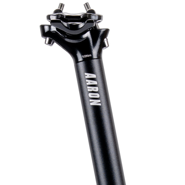 AARON Post Sattelstütze schwarz, 27,2 bis 31,6 mm Durchmesser, 350 mm Länge, langlebiges Aluminium, Citybike geeignet