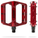 AARON Rock MTB Pedale - Rot, robustes Aluminium, geriffelte Plattform, 10 austauschbare Pins, langlebige CroMo Achse.