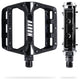 AARON Rock MTB Pedale - Schwarz, robustes Aluminium Mountainbike Pedal mit geriffelter Plattform und austauschbaren Pins.