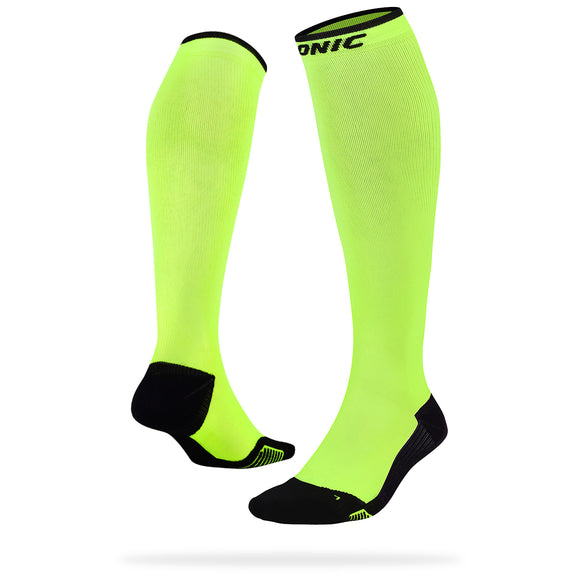 ONIC GEAR Sport Kompressionsstrümpfe - Damen & Herren - Neon Gelb, atmungsaktiv und stützend für Sport und Alltag.