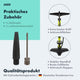 AARON Sport One Fahrradpumpe - Gelb mit Ballnadel, Luftmatratzen Nadel, extra breitem Griff und stabilem Standfuß.