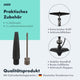 AARON Sport One Fahrradpumpe Schwarz / Grau mit Ballnadel, Luftmatratzennadel, rutschfestem Griff und stabilem Standfuß.