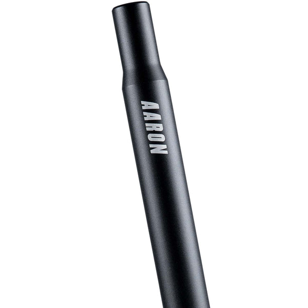 AARON Tube Sattelstütze aus 6061 Aluminium, schwarz, 25,4 oder 27,2 mm Durchmesser, 350 mm Länge, langlebig und bruchfest.