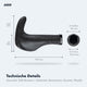 AARON Bull Fahrradgriffe - Ergonomisch - Schwarz mit Lenkerhörnchen, Maße und Materialdetails für schmerzfreies Fahren.