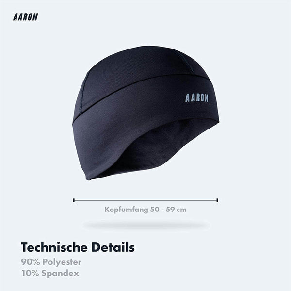 AARON HAT Fahrrad Mütze - Joggen, Wandern, Sport mit windabweisendem Design und warmem Fleece innen