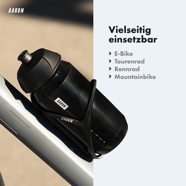 AARON Race Cage Flaschenhalter mit universeller Passform für MTB, Trekking- und E-Bikes, aus leichtem, robustem Nylon.