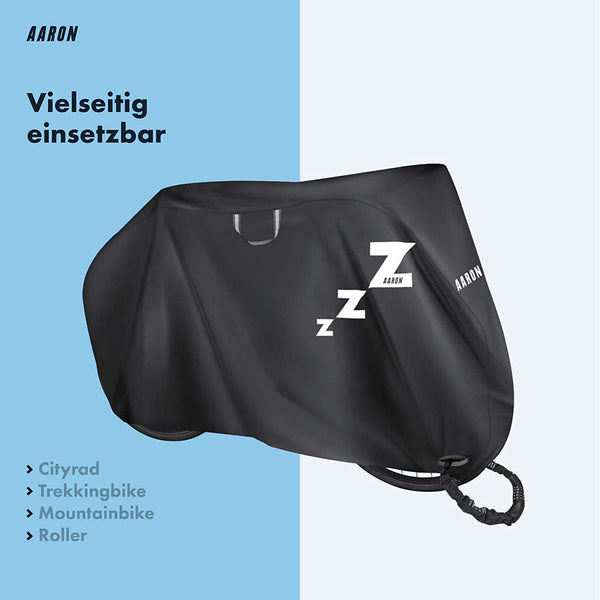 AARON Bikecover Fahrradabdeckung wasserdicht für alle Fahrradgrößen bis 29 Zoll, vielseitig einsetzbar und robust.