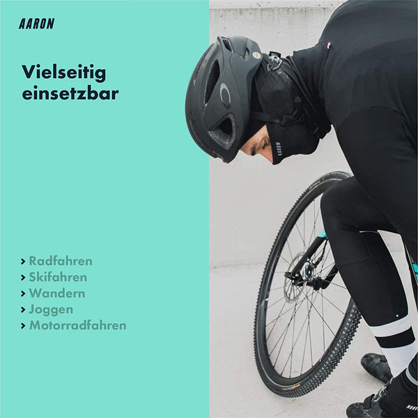 AARON HAT Fahrrad Mütze - vielseitig einsetzbar beim Radfahren, Skifahren, Wandern, Joggen und Motorradfahren.