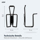 AARON Classic Flaschenhalter Fahrrad aus leichtem Aluminium, Maße 15x8x9 cm, robust und rostfrei für Standard Trinkflaschen.