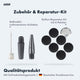 AARON AIR+ Standpumpe mit Manometer, Ball-Aufsatz und Repair Kit Zubehör für Ventile und Reifenreparatur schwarz