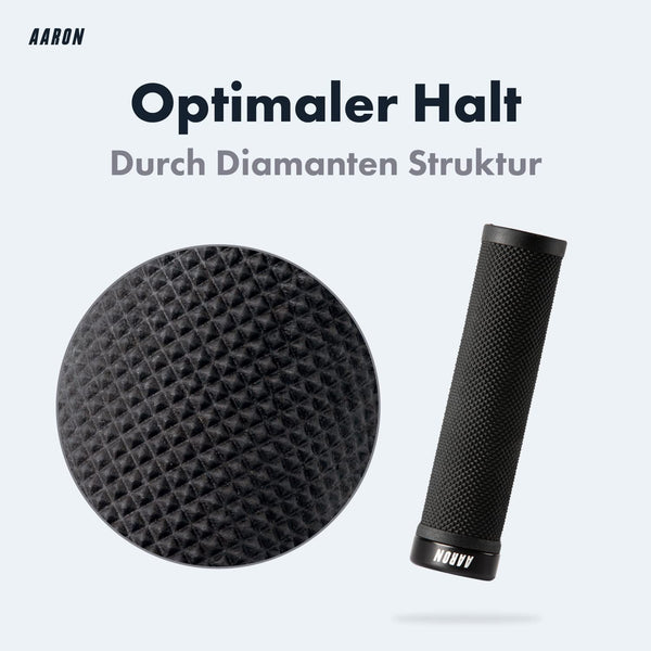 AARON MTB & BMX Fahrradgriffe - Schwarz - Diamant Profil mit rutschfester Oberfläche für optimalen Halt